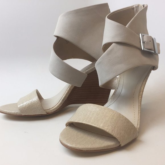 Calvin Klein Marisa Wedge Heels, Size 7.5, Ivory - Picture 4 of 10
